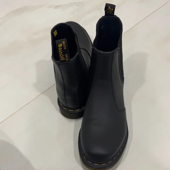 Dr. Martens Black Chelsea Boots with Yellow Stitching - Picture 2 of 5